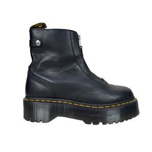 Dr. Martens Jetta Boots Quad Retro Womens US 11 UK 9 Black Leather Front Zipper